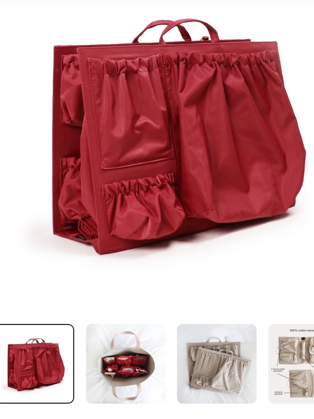 ToteSavvy Red Diaper Bag Organizer Insert